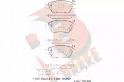 R BRAKE rb1810203 -  Комплект тормозных колодок, дисковый тормоз